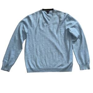 Club Monaco Men’s Light Blue Cashmere Cotton V-Neck Sweater Size M